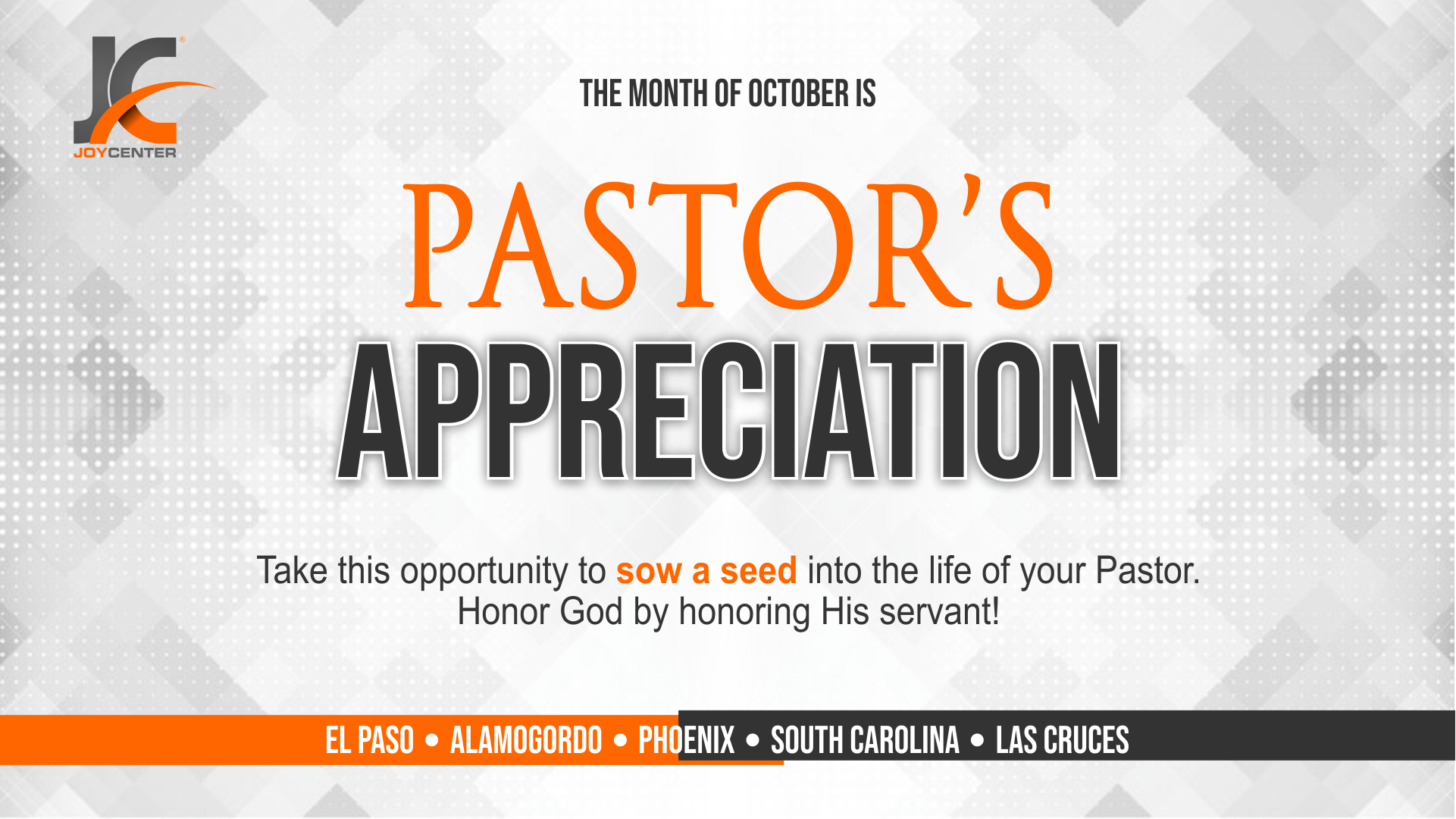 Pastor's Appreciation Month